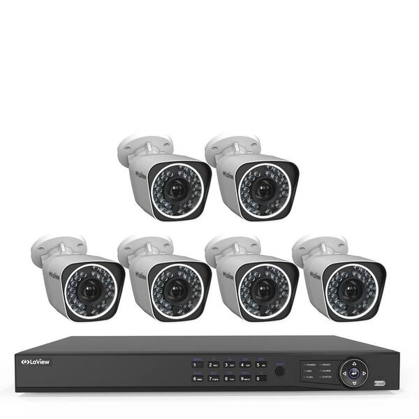 LaView 8-Channel Full HD IP Indoor/Outdoor Wi-Fi Surveillance 2TB NVR System (6) Bullet Cameras with Remote View