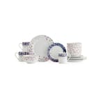 16-Piece White Mid Summer Porcelain Dinnerware Set (Service for 4)