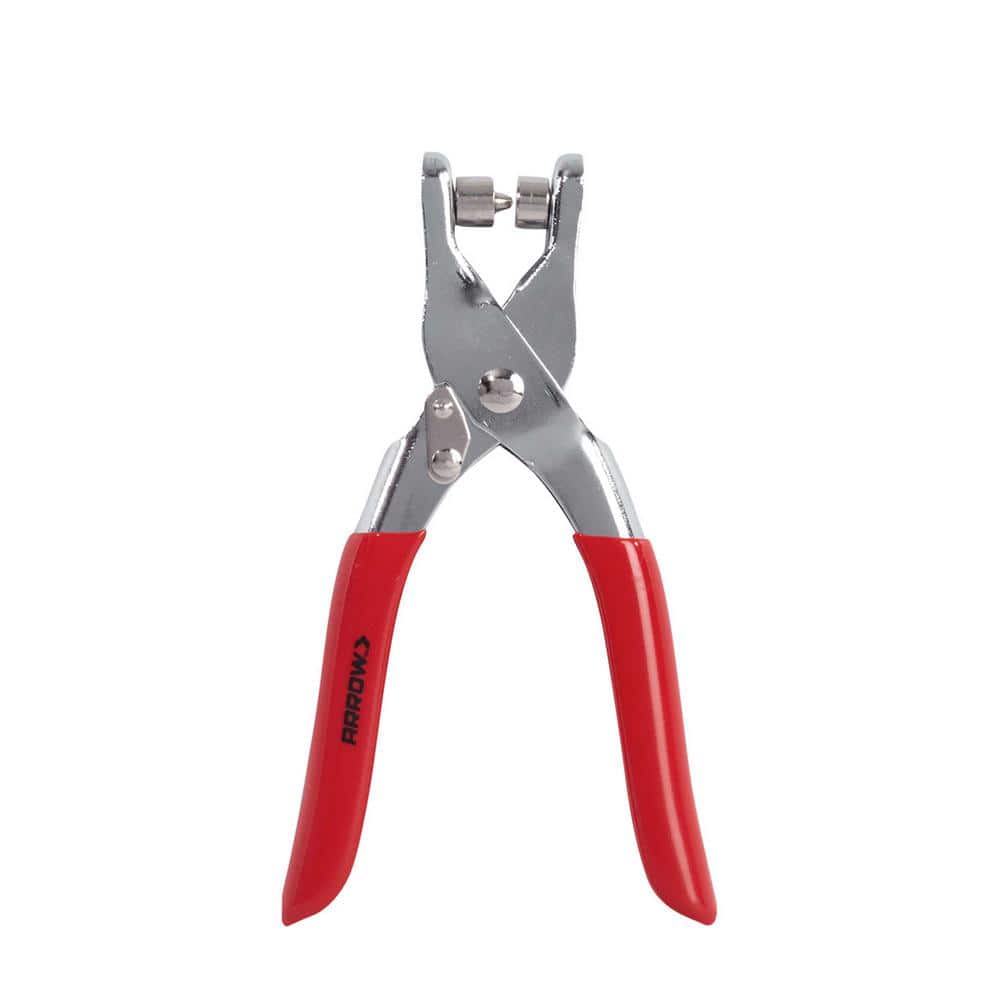 Ergonomic Red Handle Steel Eyelet Plier Kit with Multicolored Eyelets
