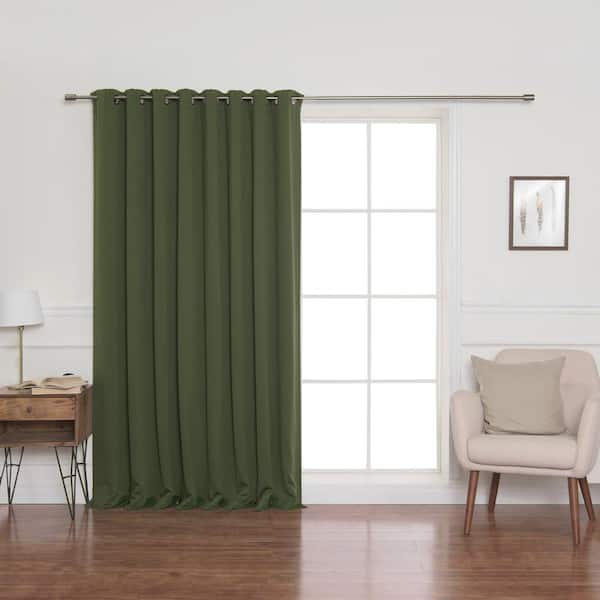 Unbranded Moss Polyester Solid 100 in. W x 96 in. L Grommet Blackout Curtain