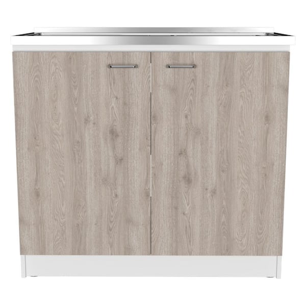 20.50 in. D x 39.30 in. W Freestanding Multi-Color Laundry Sink with Cabinet Stainless Steel