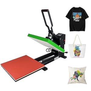 Heat Press Machine with Slide Out Drawer 15 in. x 15 in. with Digital Control Panel in Green for T-Shirt