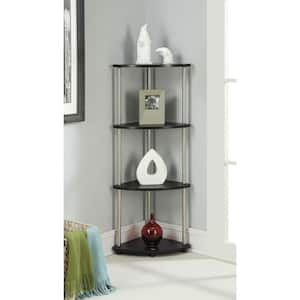 Designs2Go 48 in. Tall Black Particle Board 4 Shelf Bookcase