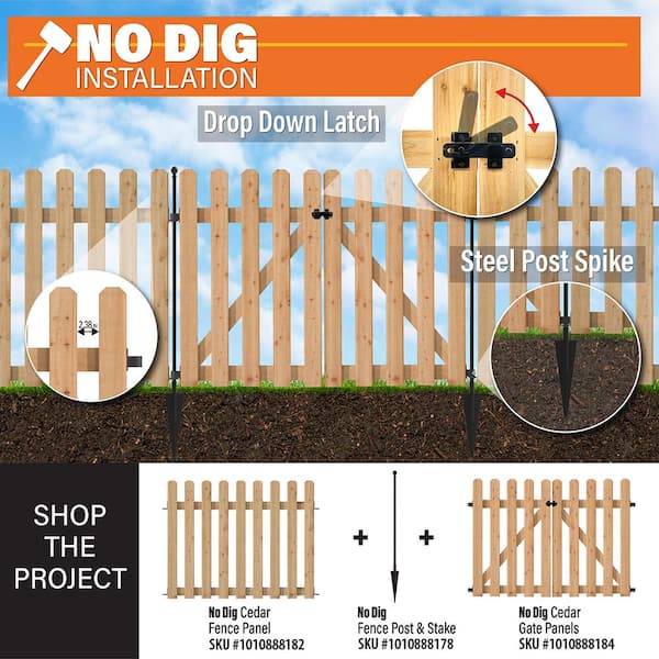 Vigoro 37.1 in. H x 45.35 in. W Cedar Garden Fence Panel 860664