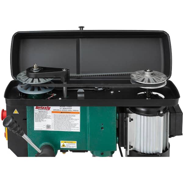 Grizzly Industrial - 15 in. Variable-Speed Benchtop Drill Press with 5/8 in. Chuck Capacity