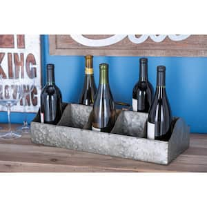 10 Bottle Grey Wood Wine Holder