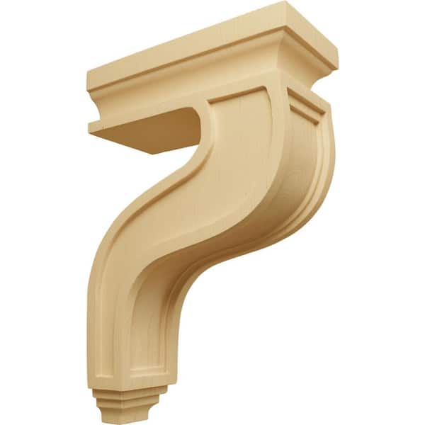 Ekena Millwork 4 in. x 8-1/2 in. x 13 in. Alder Hollow Back Corbel