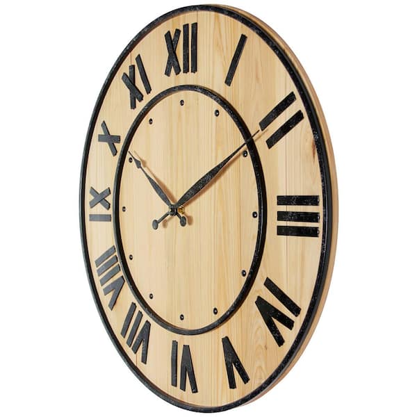 Infinity Instruments Wine Barrel Wall Clock - Light Wood 14575RN