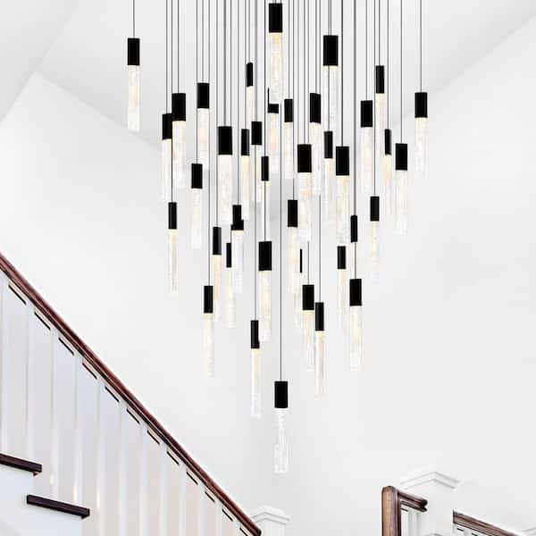 Greta 41-Light Integrated LED Black Chandelier