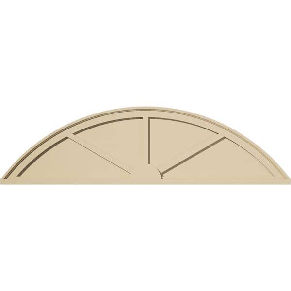 56 in. W x 15 in. H x 2 in. P Segment Arch 3 Spoke Signature Urethane Pediment, Primed Tan