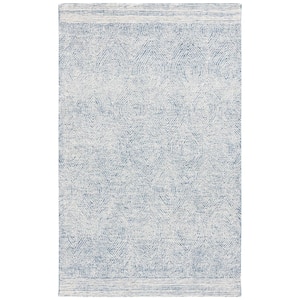 Abstract Ivory/Navy 4 ft. x 6 ft. Geometric Area Rug