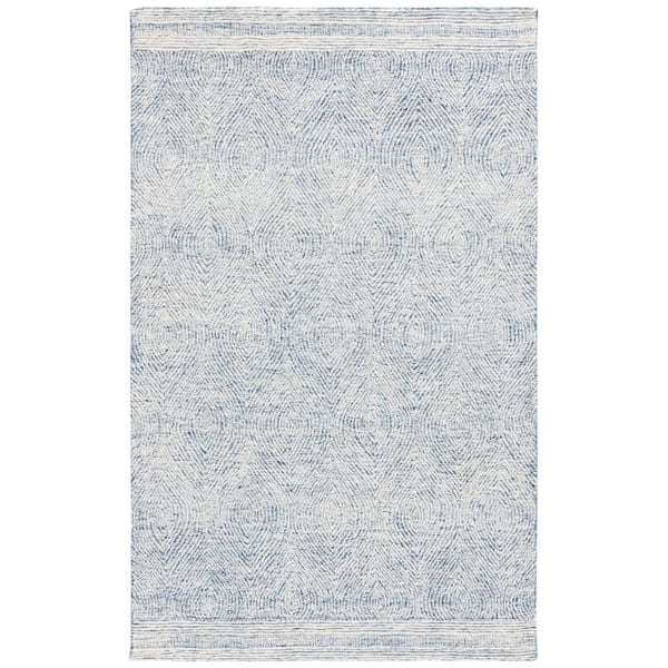 SAFAVIEH Abstract Ivory/Navy 4 ft. x 6 ft. Geometric Area Rug