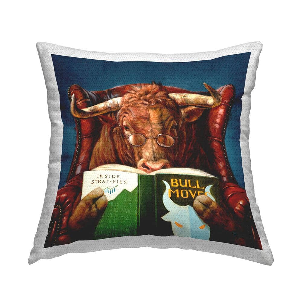Reading Longhorn Bull Red Sofa Animal Farm Literature Blue Square Outdoor Throw Pillow price history on PriceWatchPro