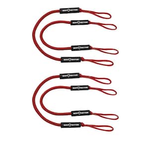 BoatTector Bungee Dock Line Value 4-Pack - 4', Red