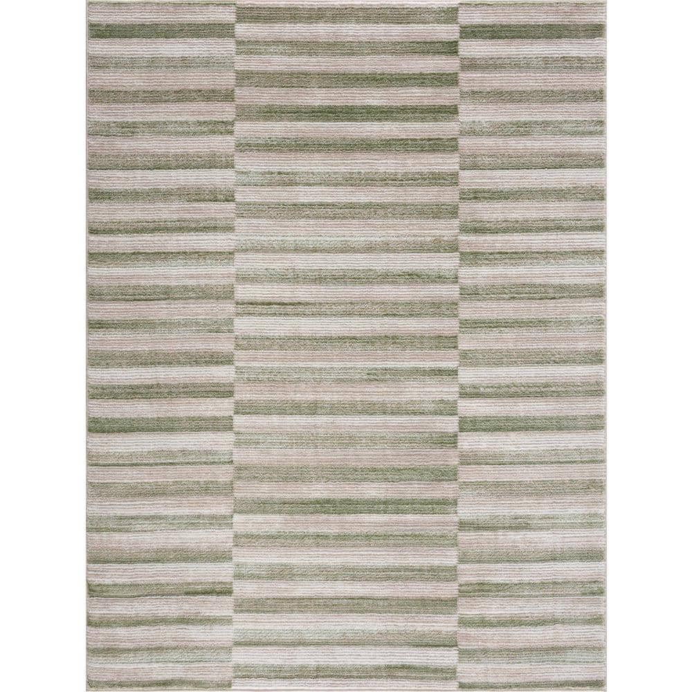 HAUTELOOM Liverpool 8 ft. X 10 ft. Ivory/Off White/Olive Area Rug