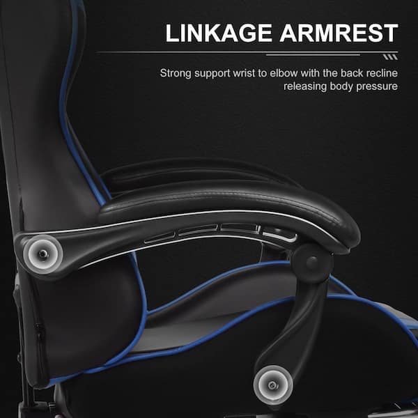 Lucklife Gaming Chair Computer Chair with Footrest and Lumbar Support for  Office or Gaming, Blue HD-GT803A-7-BL - The Home Depot