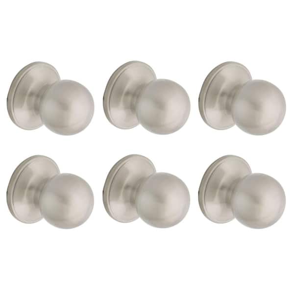 Ball Satin Nickel Hall/Closet Door Knob (6-Pack)