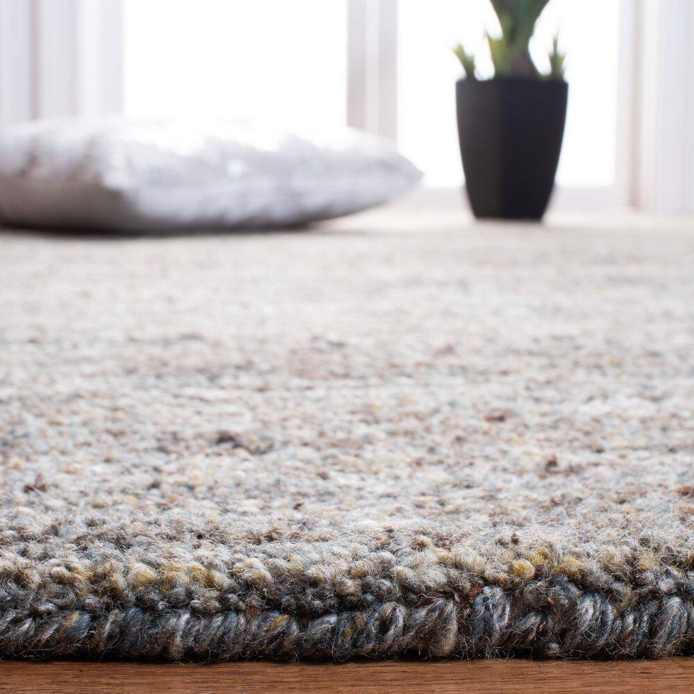 Gray 4' x 6' Handmade Tufted Wool Rectangular Rug