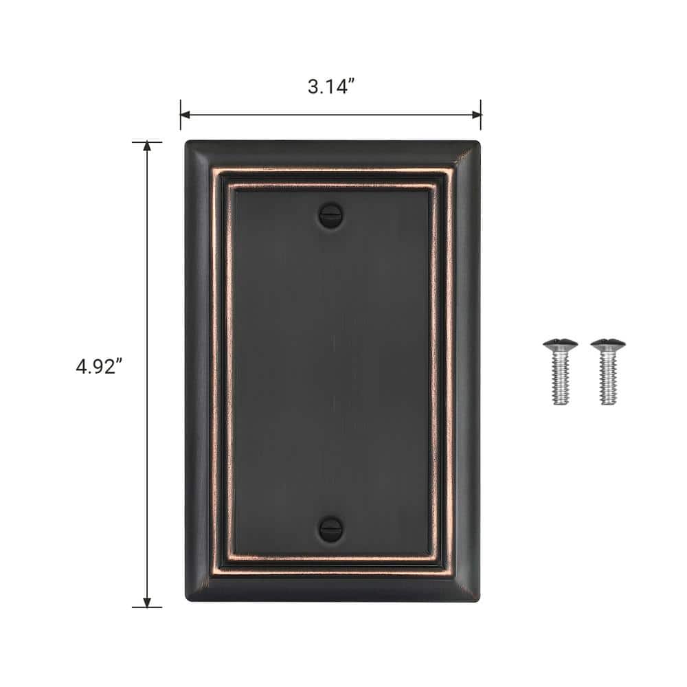 Sleeklighting 4 Pack Beveled Oil Rubbed Bronze Outlet Covers | 1 Gang Toggle