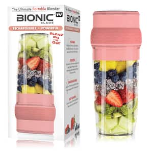 26 oz. Single Speed Peach Rechargeable Portable Bionic 6-Blade Blender