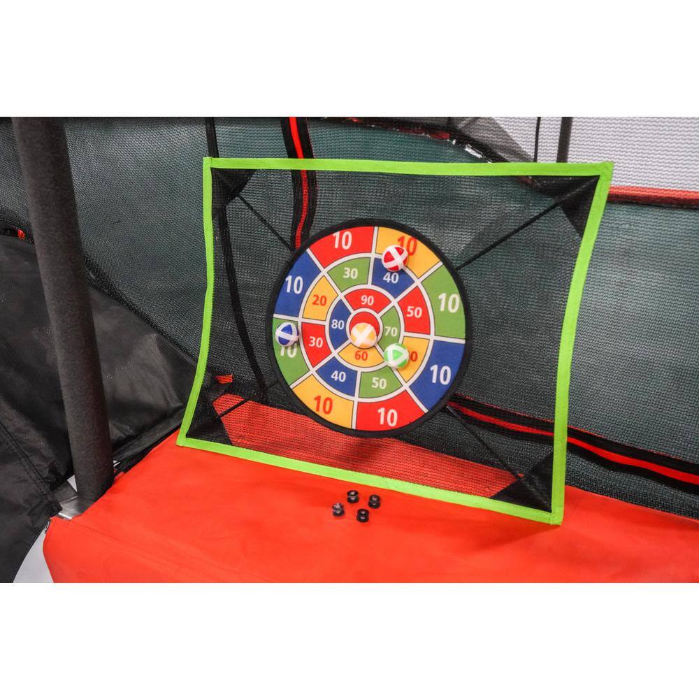 10' x 17' Black Steel Oval Trampoline with Enclosure