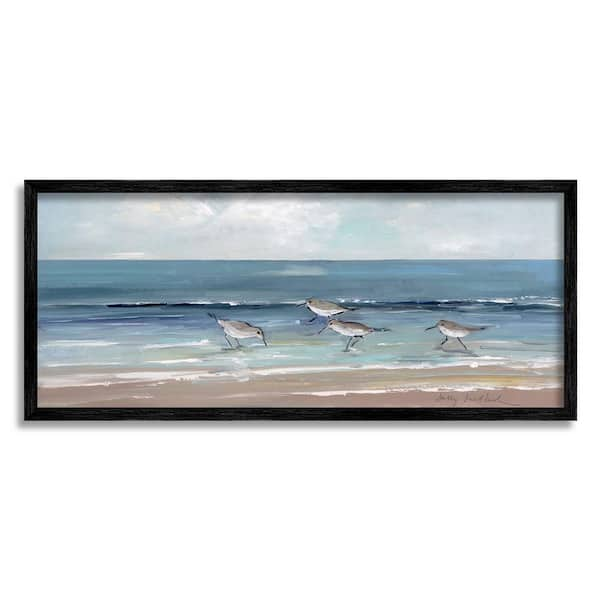 The Stupell Home Decor Collection Sandpipers Birds Cloudy Sky Beach ...