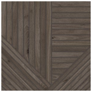 Tangram Wood Walnut 17-3/8 in. x 17-3/8 in. Porcelain Floor and Wall Tile (14.91 sq. ft./Case)