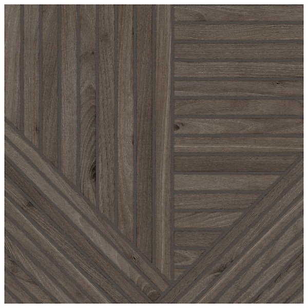 Merola Tile Tangram Wood Walnut 17-3/8 in. x 17-3/8 in. Porcelain Floor and Wall Tile (14.91 sq. ft./Case)