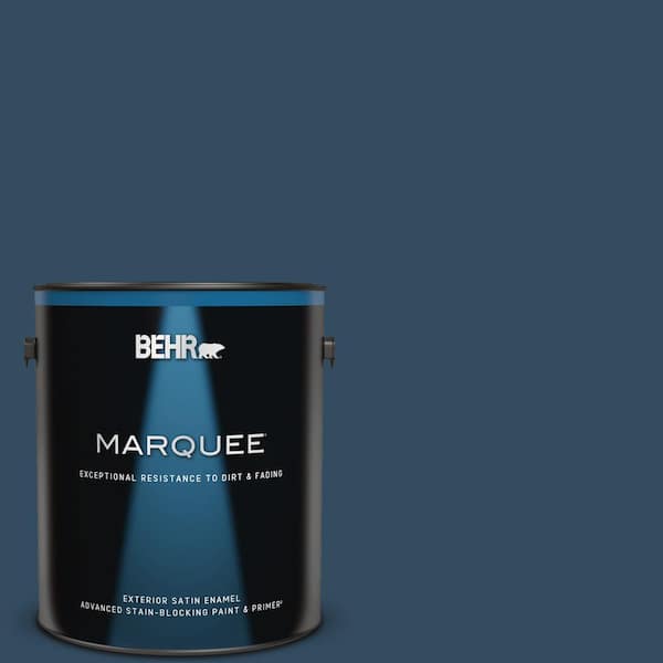 BEHR MARQUEE 1 gal. #570D-7 Nocturnal Sea Satin Enamel Exterior Paint & Primer