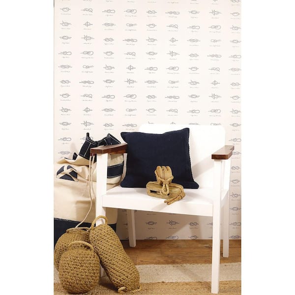 Marius Off-White Sailors Knots Off-White Wallpaper Sample