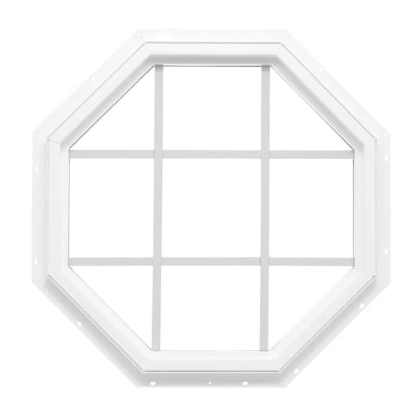 TAFCO WINDOWS 24 in. x 24 in. Fixed Octagon Geometric Vinyl Window with  Grids - White OCT2222-G - The Home Depot