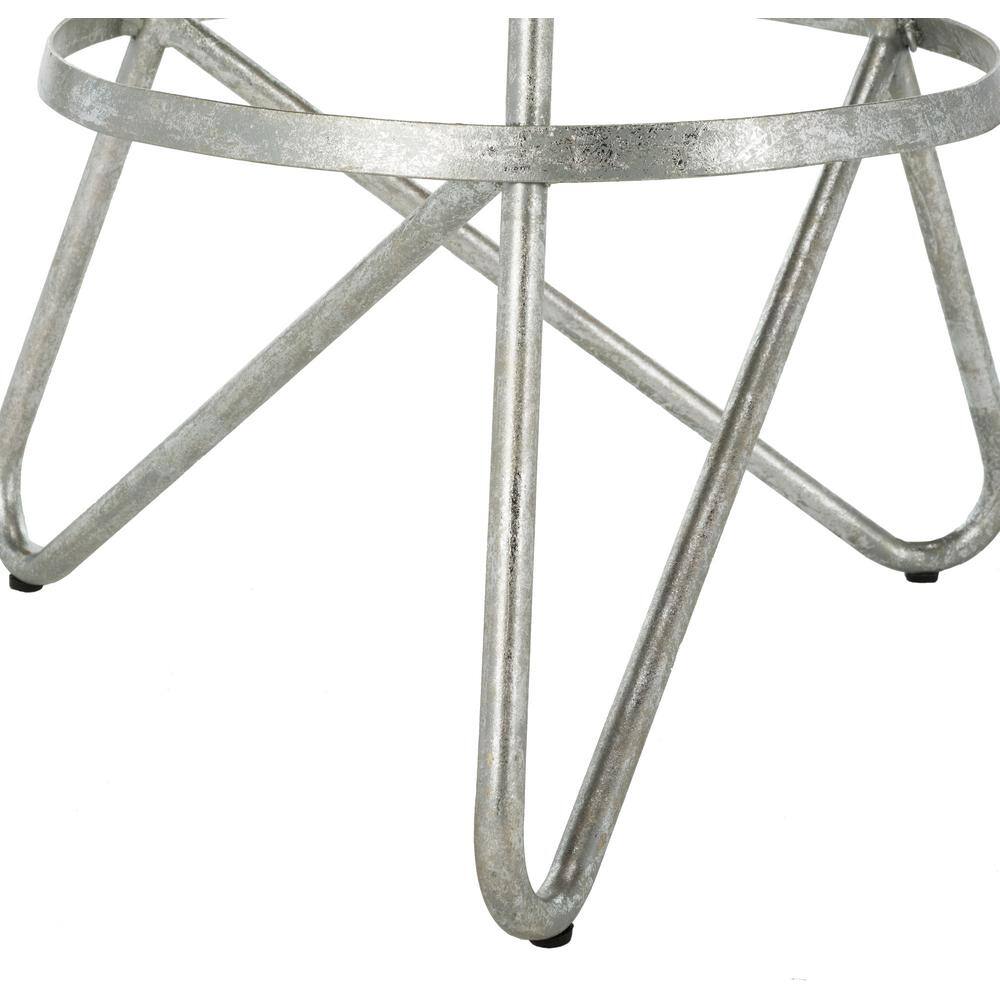 Transitional 30'' Silver Leaf Metal Backless Bar Stool