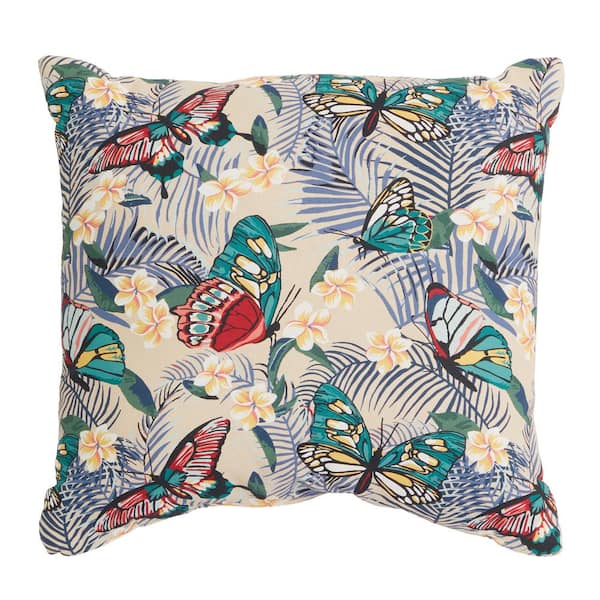 Hampton Bay Flutter Tropic Outdoor Throw Pillow