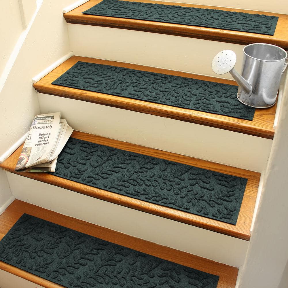 WaterHog Black Polyester Indoor Outdoor Stair Treads Set