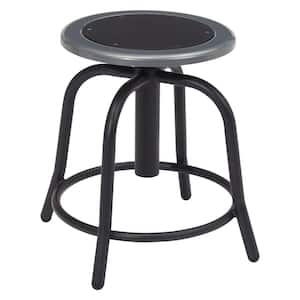 18 in. to 25 in. Height Black Seat and Black Frame Adjustable Swivel Stool