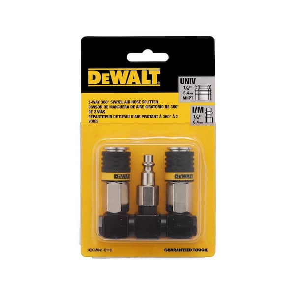 DEWALT 2-Way 360° Swivel Air Hose Splitter DXCM041-0118 - The Home