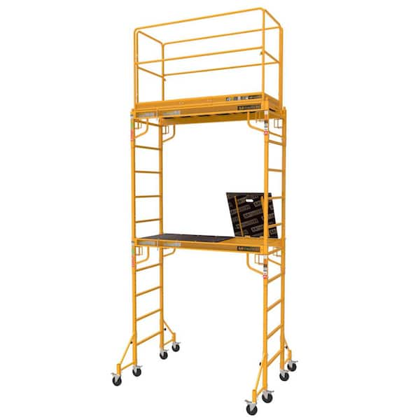 12 ft. Jobsite Series Mobile Baker 2-Story Rolling Scaffolding Tower with Platform Outriggers Guard Rail, 6 X 5 X 15 ft.