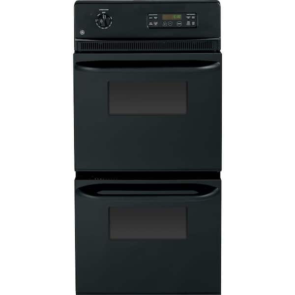 GE 24 in. Double Electric Wall Oven Self-Cleaning in Black