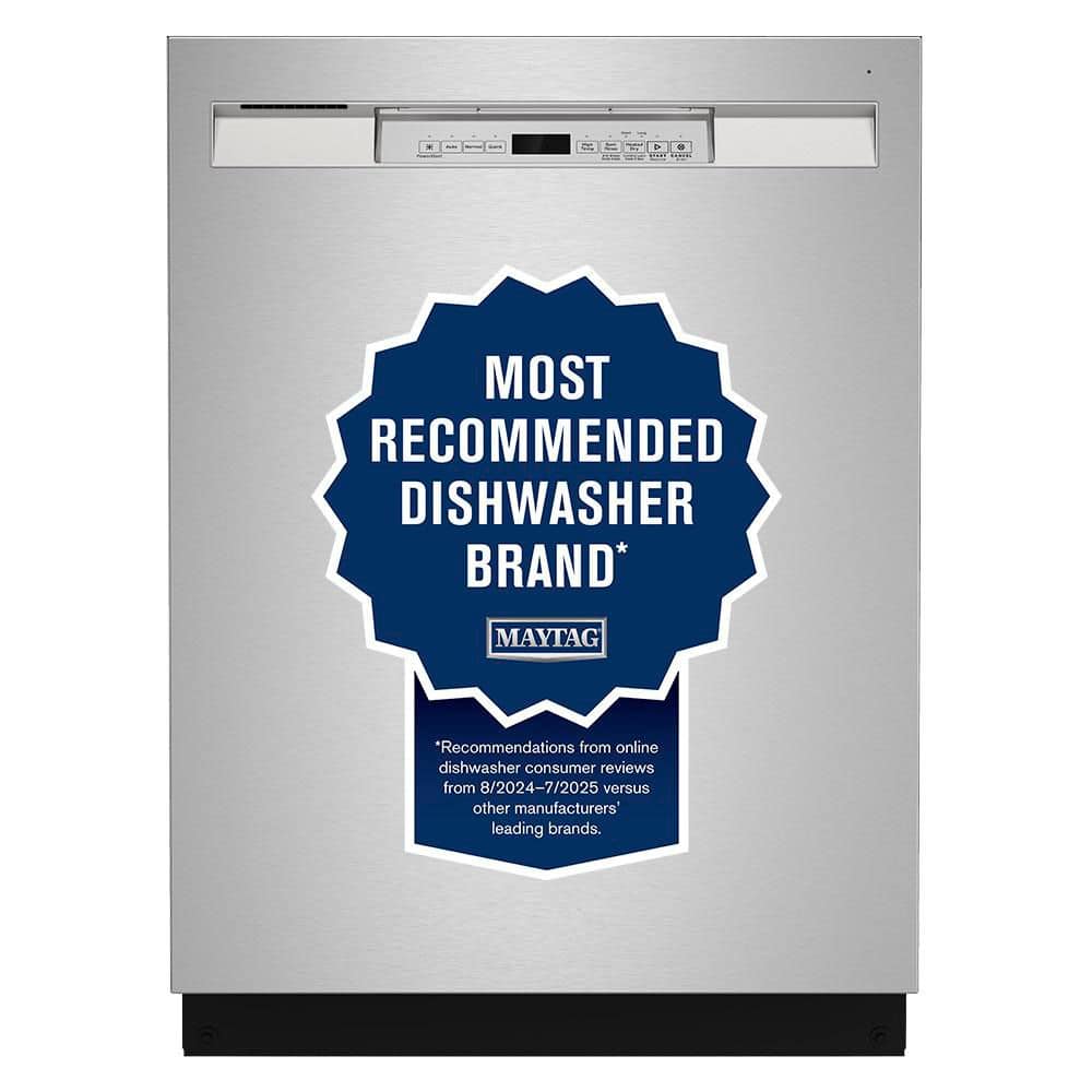 Maytag 24 in. Fingerprint Resistant Stainless Front Control Built-In Tall Tub 50 dBA Dishwasher with Dual Power Filtration