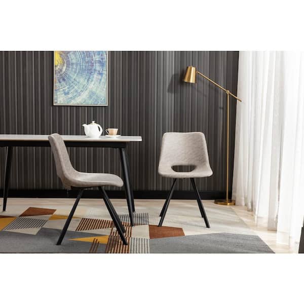 Clermont Grey Synthetic Leather Midcentury Dining Accent Chair (Set of 2)