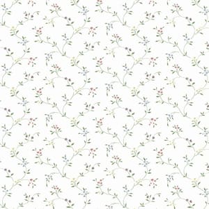 Small Floral Trail Vinyl Strippable Roll Wallpaper (Covers 56 sq. ft.)