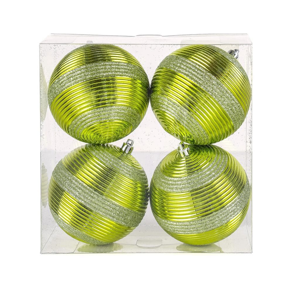 4-Piece Shatterproof Swirling Lime Green Ornaments price history on PriceWatchPro