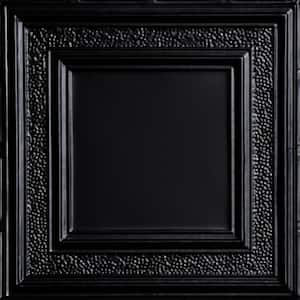 County Cork Satin Black 2 ft. x 2 ft. Decorative Tin Style Lay-in Ceiling Tile (24 sq. ft./case)