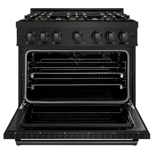 36 in. 5.2 cu. ft. Classic Gas Range with 6 Burner DuoPro Cooktop and Convection Gas Oven in Black Stainless Steel