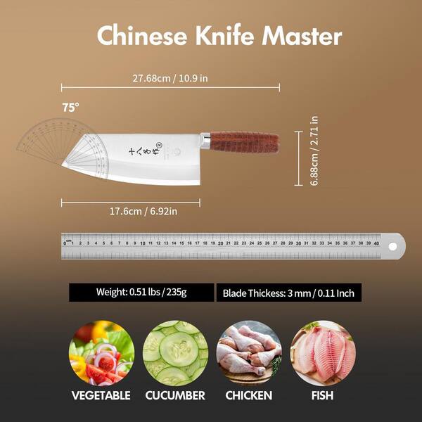 ⭐️AOKI Aoibox 7 in. Stainless Steel Blade Chinese Cleaver Knife