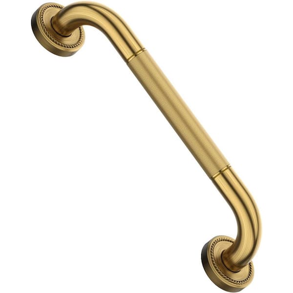 12 in. Shower Grab Bar, Bathroom Safety Handle with Anti-Slip Grip for Seniors, Handicap, Injury Assist in Gold