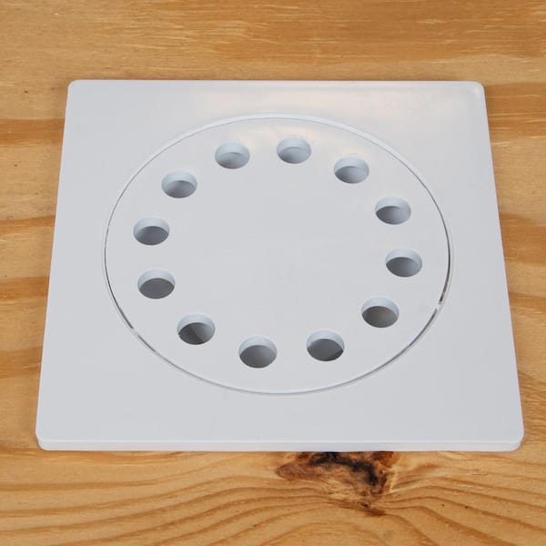 SYK PVC Plastic Bathroom Floor Trap Cover White 6 Inch Floor Drain
