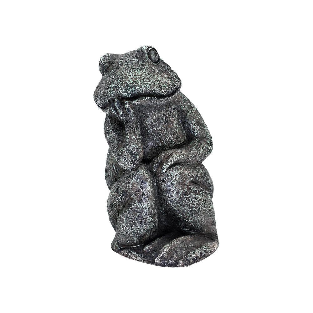 HI-LINE GIFT LTD Thinking Frog Garden Statue 75627-B - The Home Depot