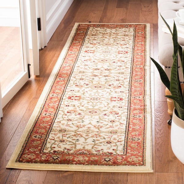 Lyndhurst 2 ft. x 10 ft. Ivory/Rust Floral Runner Rug