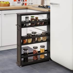 Slim Rolling Storage Cart, Black